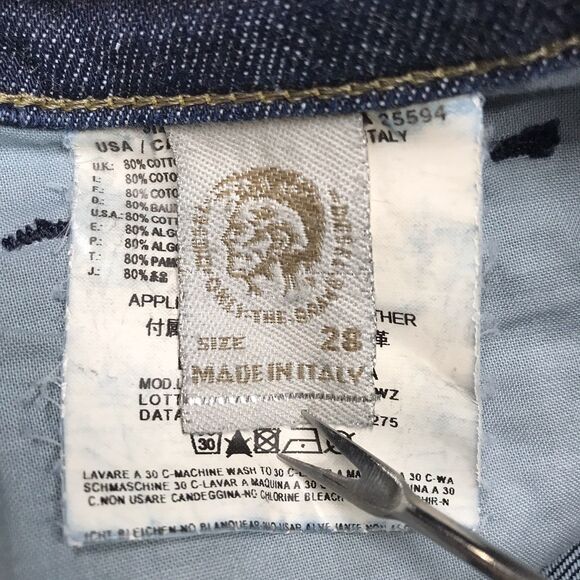 DIESEL Livy Jean Women 28x30 Dark Wash Lo Rise Stretch Denim Made in Italy - Picture 13 of 16